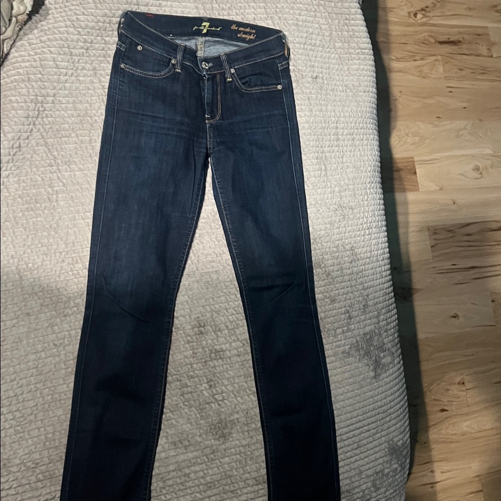 7 For All Mankind Modern Straight Dark Denim Jeans
